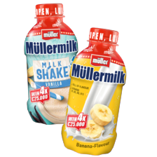 Müllermilk drink, milkshake of protein